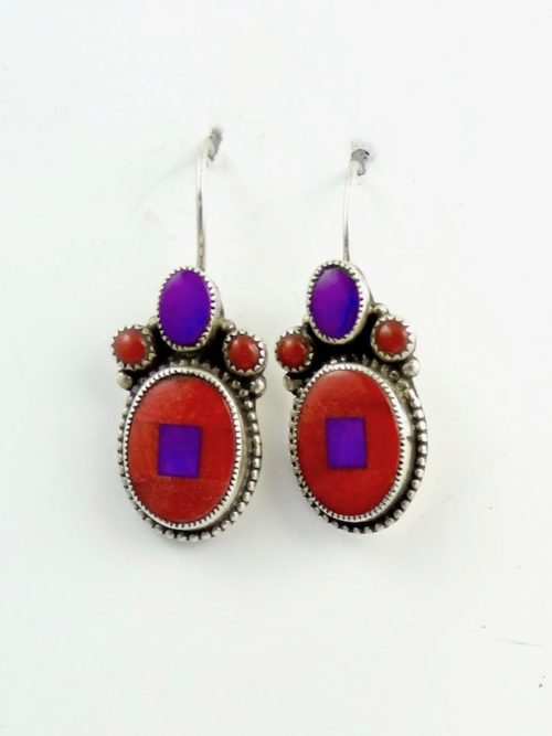 RED-SPINEY-OYSTER-MOSAIC-OVAL-EARRINGS