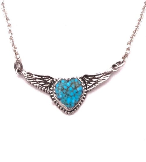 POLYCHROME-TUQUOISE-ANGEL-HEART-NECKLACE