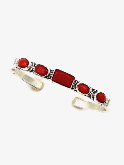 red-coral-morningstar-rectangle-oval-bracelet
