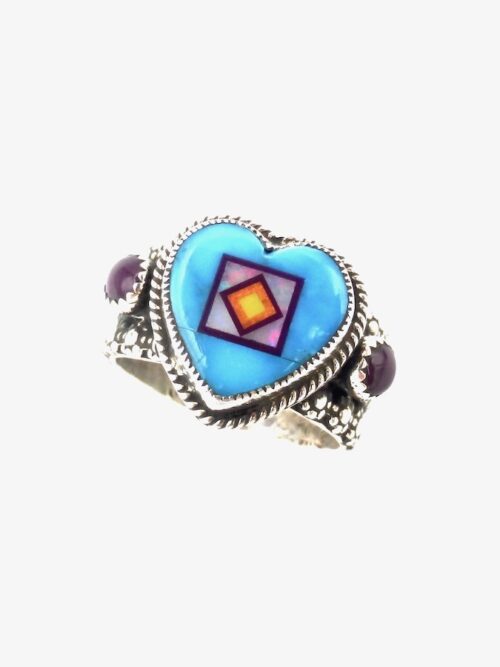 Turquoise-Blossomcrown-Heart-Ring-Sugilite