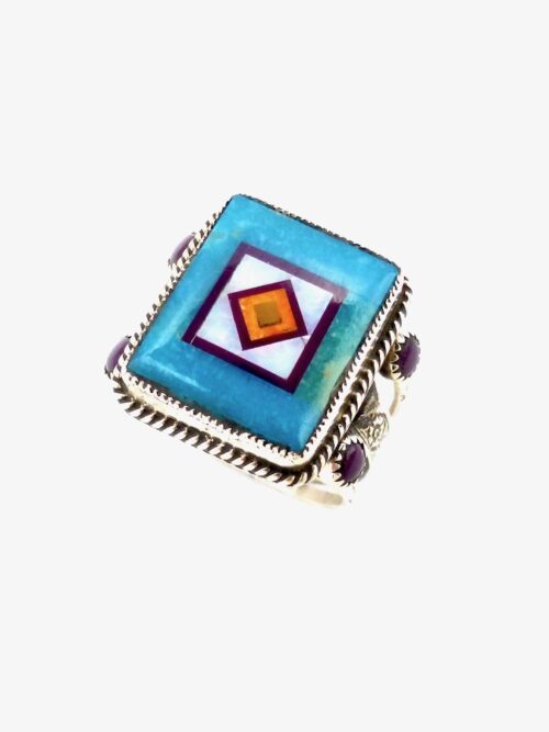 Blue-Turquoise-Coronet-Sabre-Wing-Rectangle-Statement-Ring-Sugilite