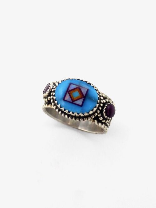 Turquoise-Blossomcrown-Oval-Ring-Large-Sugilite