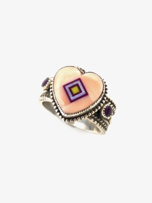 Pink-Coral-Coronet-Heart-Ring-Sugilite